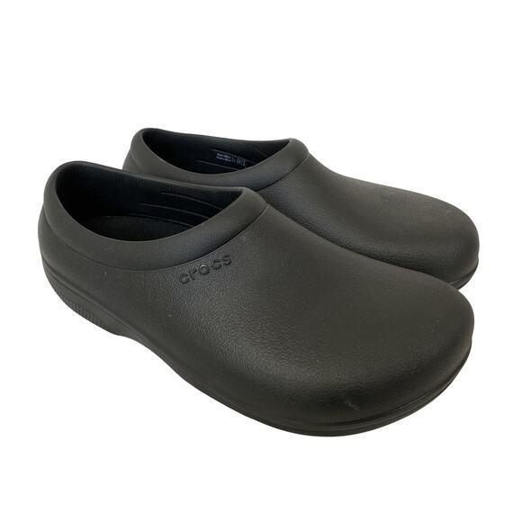 Crocs Work Shoes Womens 7 Black Dual Comfort Slip Resistant Crocs Lock Clog - Picture 1 of 16